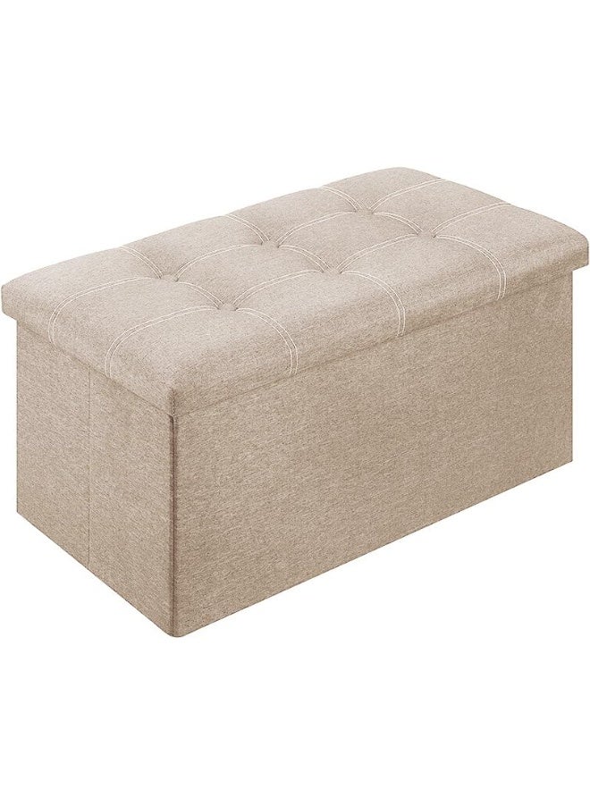 HOOKOR Ottoman Storage Stool,Foldable Storage Ottoman Box,Padded Seat for Dorm Living Room,Versatile Space-Saving Storage Toy Box,for Bedroom,Hallway - Image 1