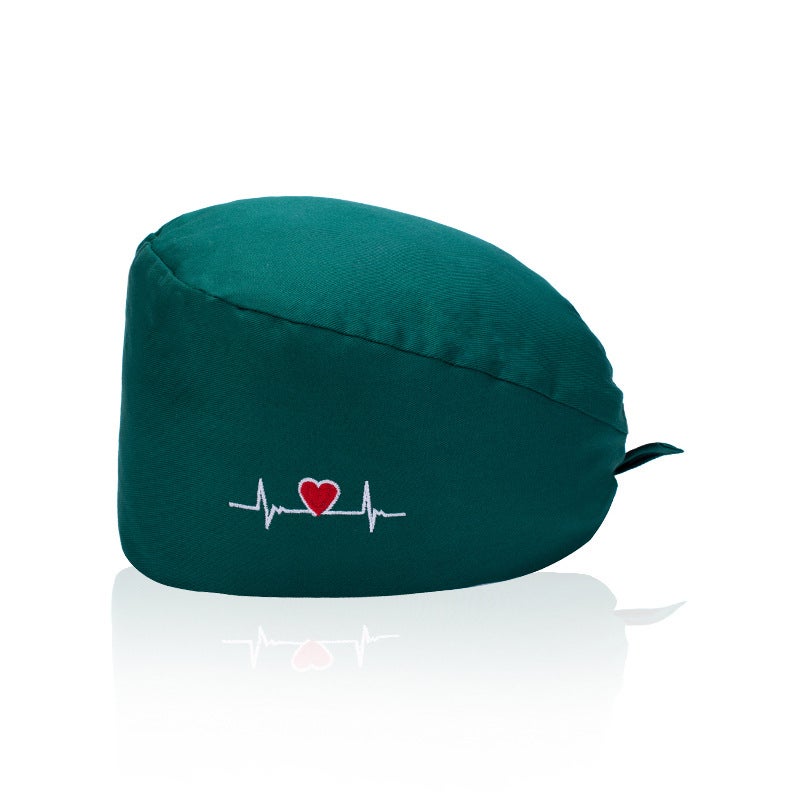 Solid Color Surgical Cap Frosted Cap With Button Doctor Cap Dark Green Navy Blue Cucurbit Lace Back Cap Neutral - Image 1