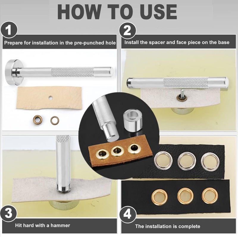 Utoolmart Eyelet Hole Punch Die Tool, 8mm Grommet Setter Hollow Punch for Leather Craft Clothing Handbag Fabric Curtain Jacket Rivet Setter (600#) - Image 4