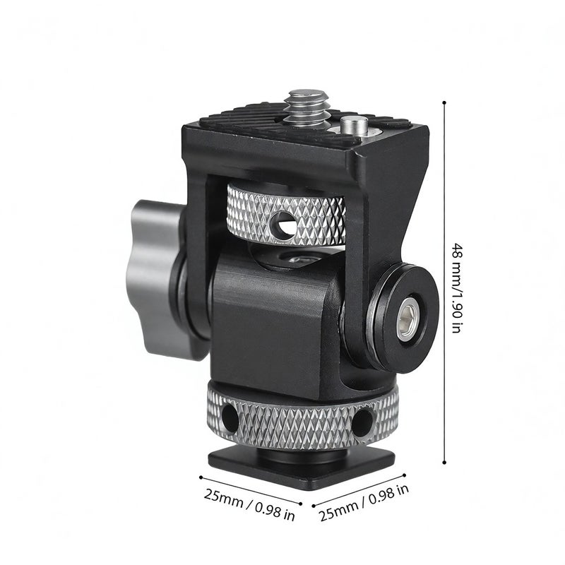 JLwin JL-21 Camera Monitor Mount Bracket with Cold Shoe Field Monitor Mount Holder Aluminum Alloy with 1/4 Inch Screw for Monitors LED Light Flash - Image 4