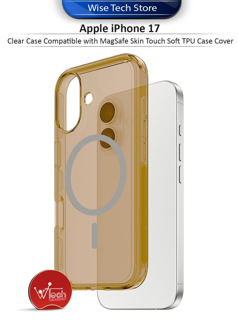 Wtech Apple iPhone 17 5G 2025 Clear Case Compatible with MagSafe Skin Touch Soft TPU Case Cover (MCMPMN) - Brown - Image 1