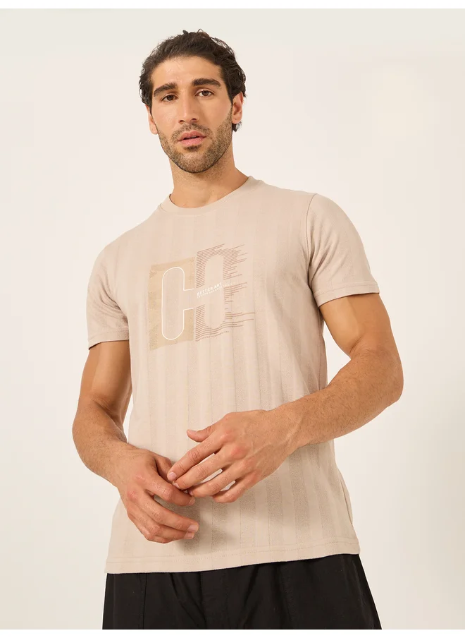 فورت كولينز Fort Collins Men Graphic Printed Short Sleeve Regular Fit T-Shirt
