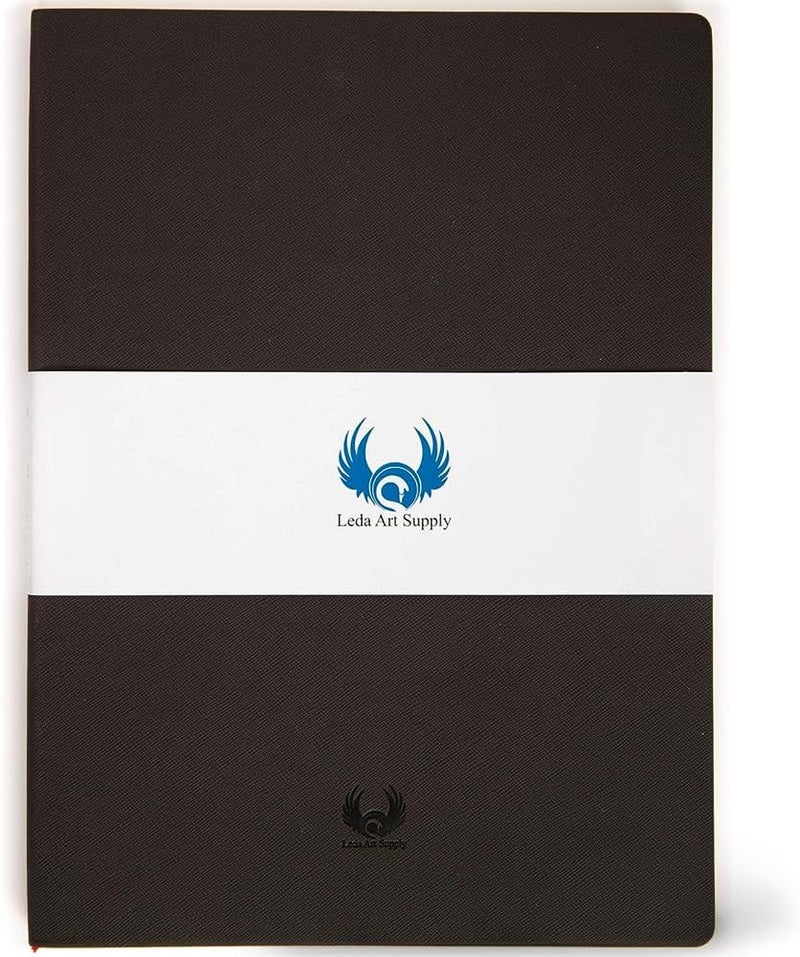 Leda Art Supply دفتر رسم غلاف ناعم، دفتر رسم A4 للرسم، يفتح بشكل مسطح للجميع، 160 صفحة عادية، مجلة فنية مثالية للحبر، الألوان المائية، الأقلام، الرصاص، الحجم: كبير جداً - Image 1