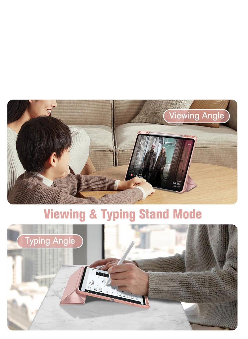 Case Compatible with iPad Air 13 Inch (M2) 2024 Case, Smart Slim Folio Stand Auto Sleep/Wake Cover, with Pencil Slot, Clear Transparent Back Shell for iPad Air 13 Inch (pink) - Image 2