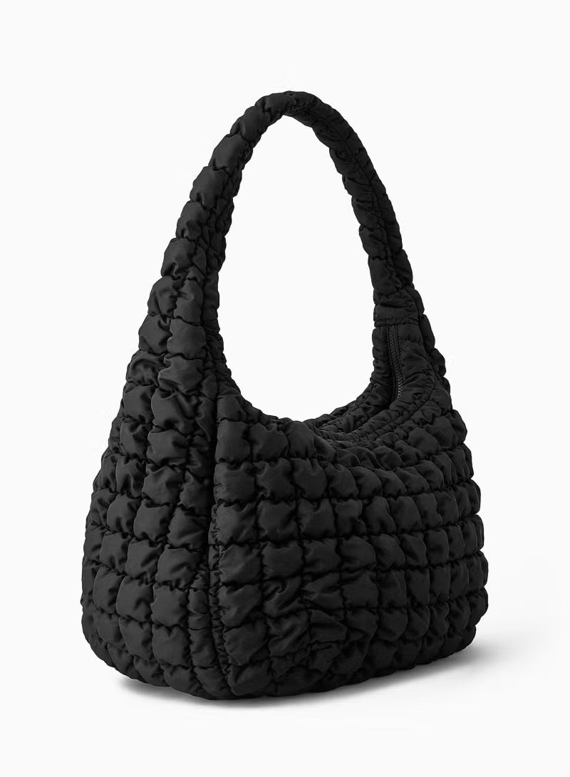 كوش حقيبة سحابة كبيرة ذات نسيج وحمل متقاطع - Image 2