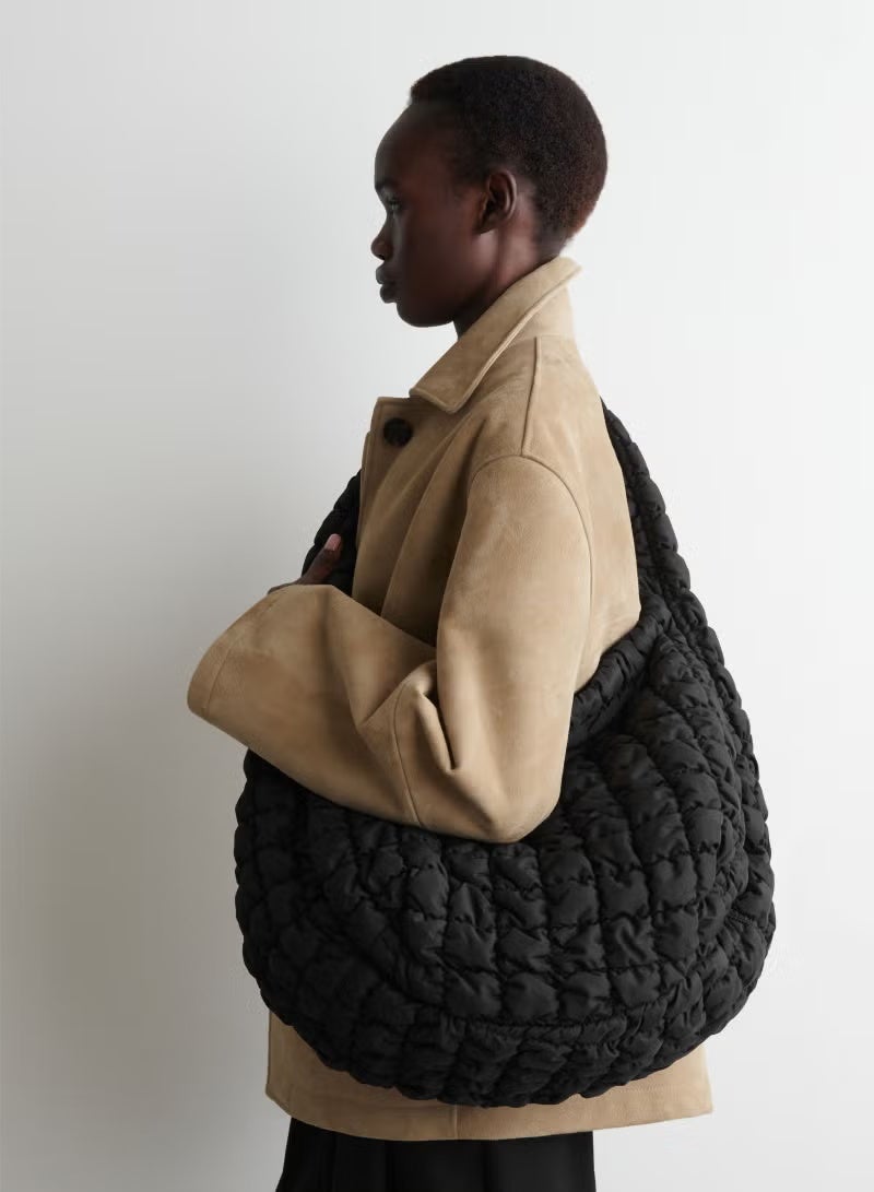 كوش حقيبة سحابة كبيرة ذات نسيج وحمل متقاطع - Image 5