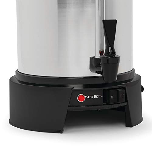West Bend Commercial Coffee Urn Highly-Polished Aluminum Features Automatic Temperature Control Large Capacity with Quick Brewing Smooth Prep and Easy Clean Up NSF Approved, 55-Cup, Silver - Image 2