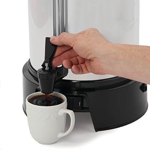 West Bend Commercial Coffee Urn Highly-Polished Aluminum Features Automatic Temperature Control Large Capacity with Quick Brewing Smooth Prep and Easy Clean Up NSF Approved, 55-Cup, Silver - Image 4