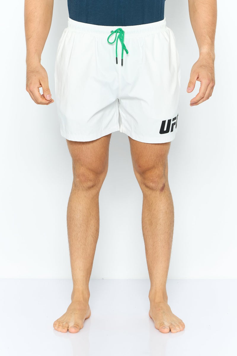 Ufc Men Brand Logo Board Shorts, White - Image 1