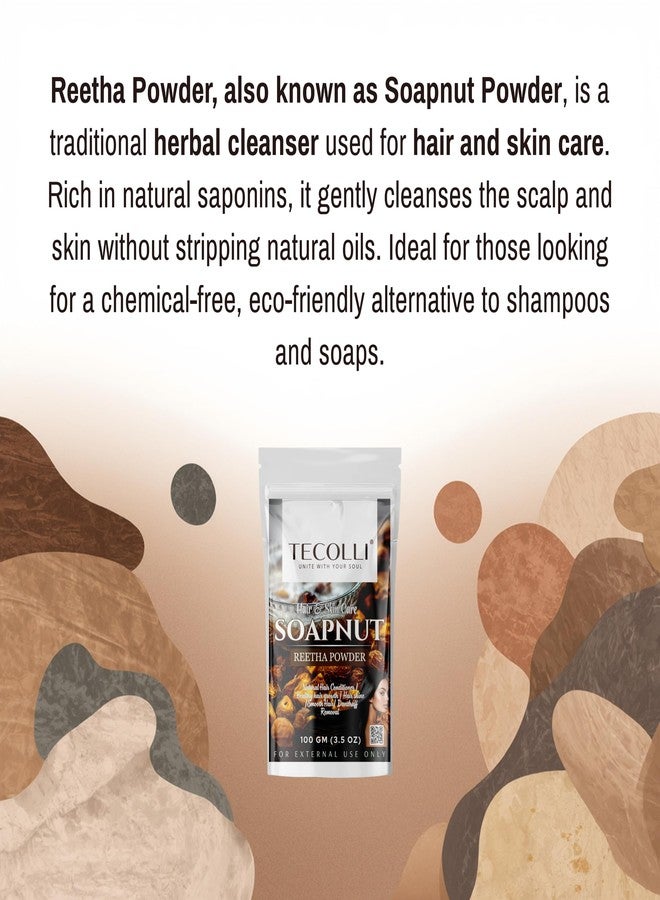 Tecolli® Soapnut (Reetha) Powder 100 gm - 100% Natural & Pure | Chemical-Free | Additive-Free | Traditional Hair & Skin Cleanser - Image 3