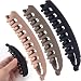 Winsyison 3pcs Banana Hair Clips NonSlip Large Hairstyle Claws for Women Vintage 90 Style Classic Double Combs Hairpin Accessories for Curly Straight Short Hair Black Light Coffee Coffee - Image 2