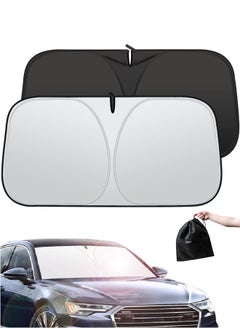 Foldable Car Windshield Sunshade with Storage Pouch, Front Windshield Reflective Sunshade, Car Window Sunshade for Sun Heat Protection and Block UV Rays, Keep Vehicle Cooler(57 * 31.5inch)