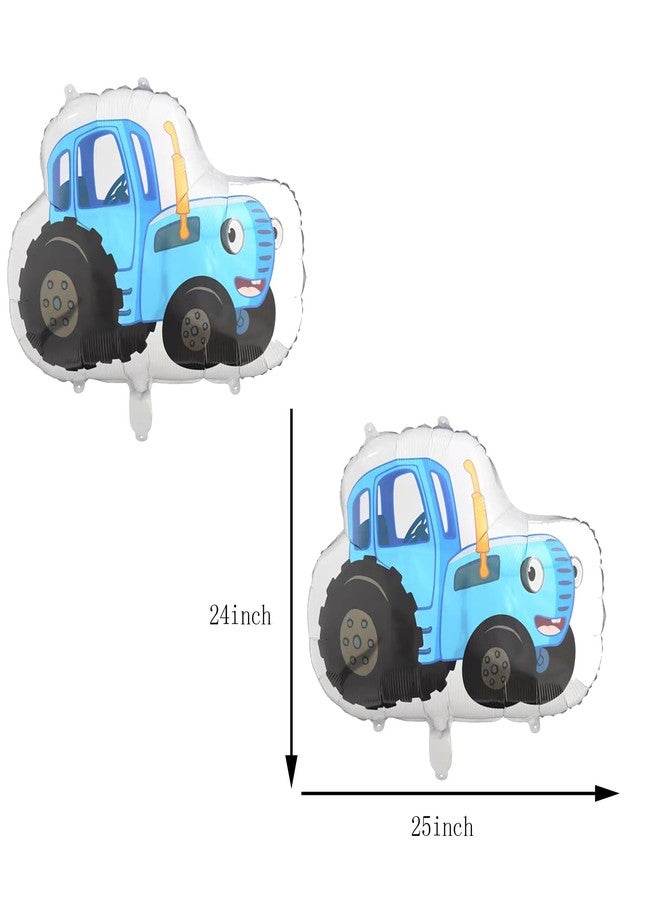 DYT 4PCS Blue Tractor Balloon Jumbo Tractor Shaped Aluminum Foil Mylar Balloons for Farm Themed Party Birthday Decoration Supplies - Image 2