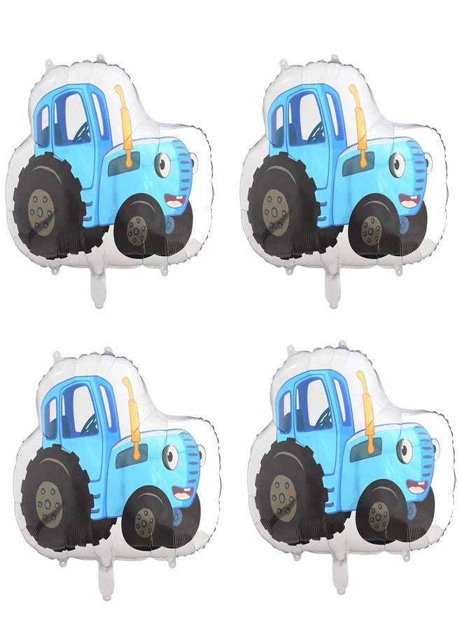 DYT 4PCS Blue Tractor Balloon Jumbo Tractor Shaped Aluminum Foil Mylar Balloons for Farm Themed Party Birthday Decoration Supplies - Image 1
