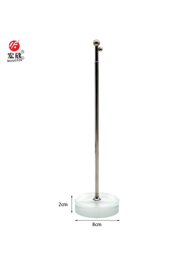 Crown Office Table Flag Crystal Base Stainless Steel Telescopic Flagpole Flagstand Flag Decoration Flag Telescopic Flagpole Red Flag - Image 1