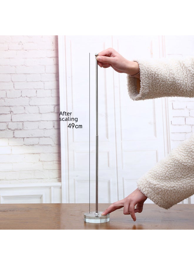 Crown Office Table Flag Crystal Base Stainless Steel Telescopic Flagpole Flagstand Flag Decoration Flag Telescopic Flagpole Red Flag - Image 2