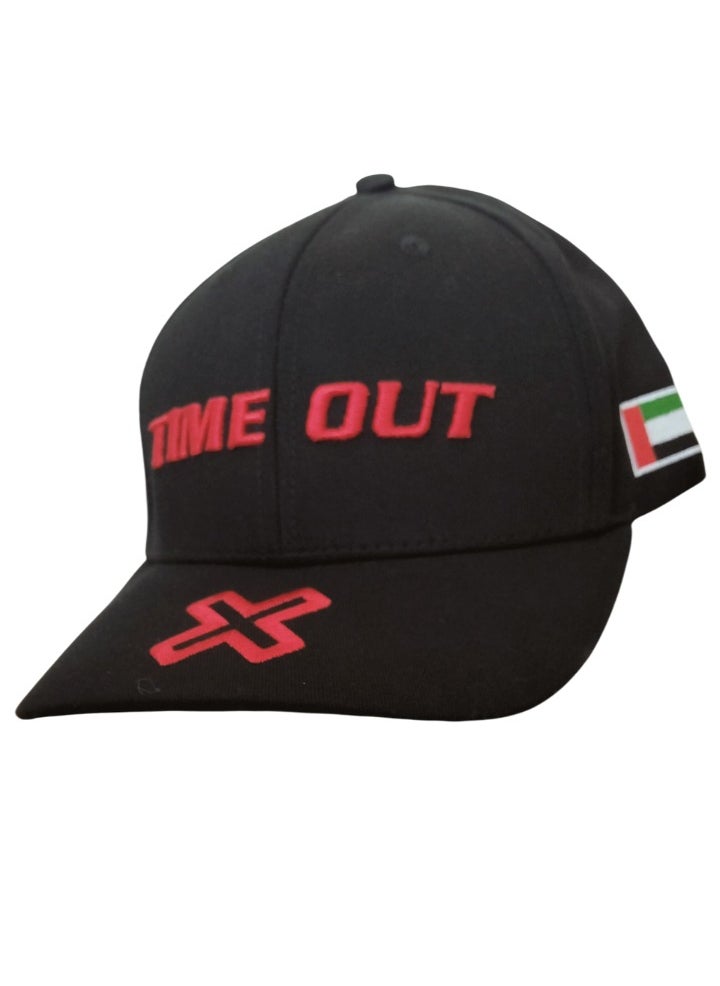 Generic Premium Black Caps with red 'X' embroidery Stitch & White Trim Casual Curve Peak Cap – Stylish & Unique  - Image 2