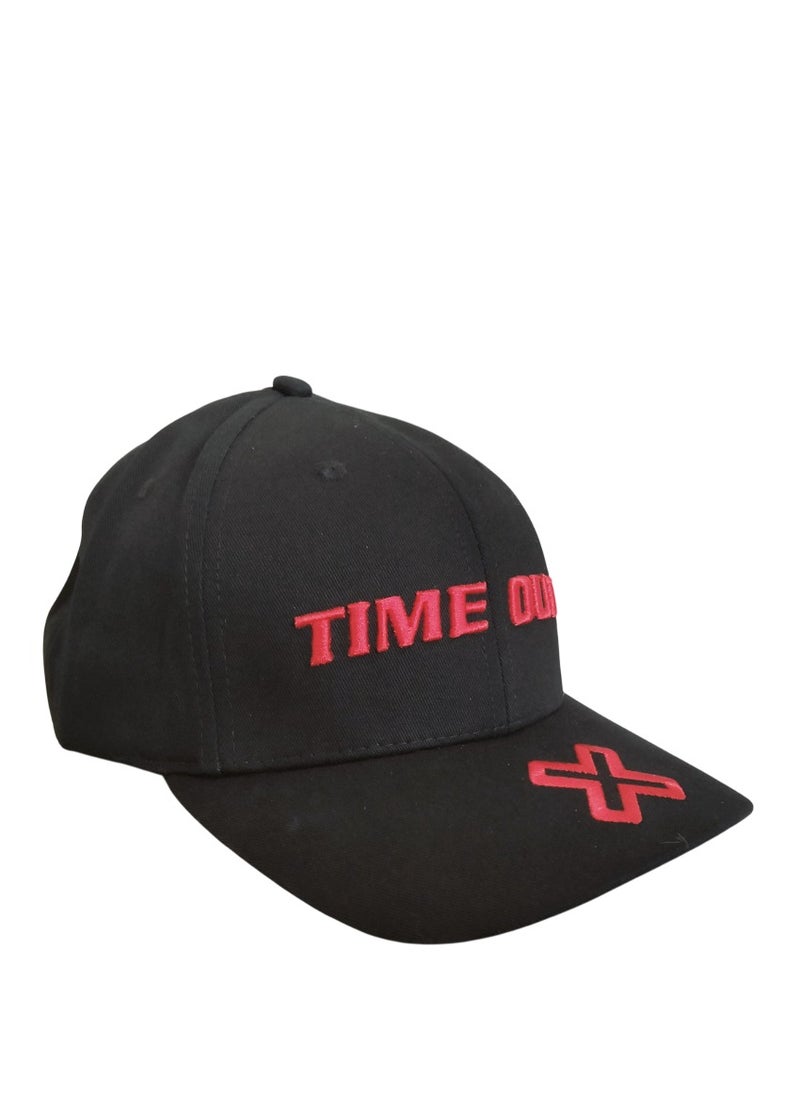 Generic Premium Black Caps with red 'X' embroidery Stitch & White Trim Casual Curve Peak Cap – Stylish & Unique  - Image 3