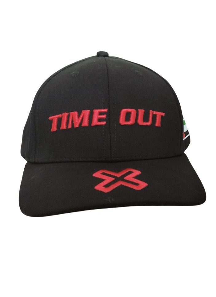 Generic Premium Black Caps with red 'X' embroidery Stitch & White Trim Casual Curve Peak Cap – Stylish & Unique  - Image 5
