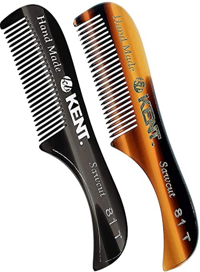 KENT 81T Tortoiseshell / Graphite X-Small Men'S Beard And Mustache Pocket Comb, Fine Toothed Pocket Size For Facial Hair Grooming. Saw-Cut Of Cellulose Acetate, Hand Polished. Hand-Made In England - Image 1