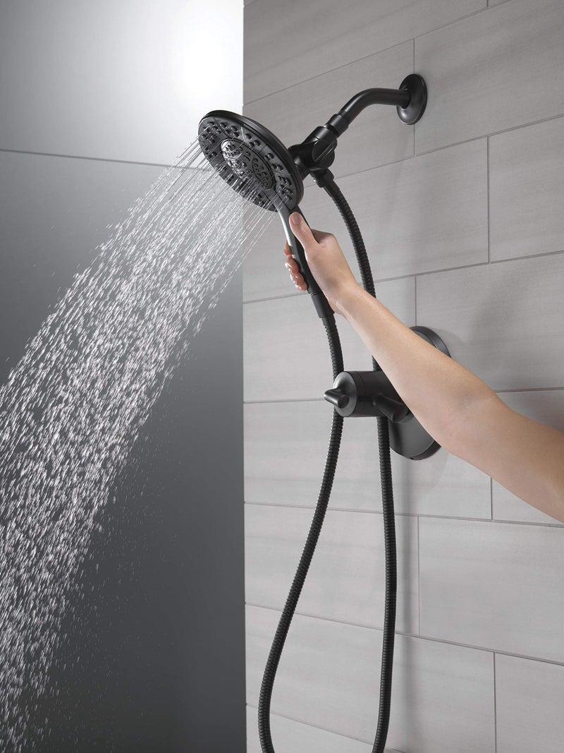 Delta Faucet 4-Spray In2Ition Dual Shower Head With Handheld Spray Matte Black Shower Head With Hose Showerheads & Handheld Showers Handheld Shower Heads Matte Black 58499-Bl - Image 3