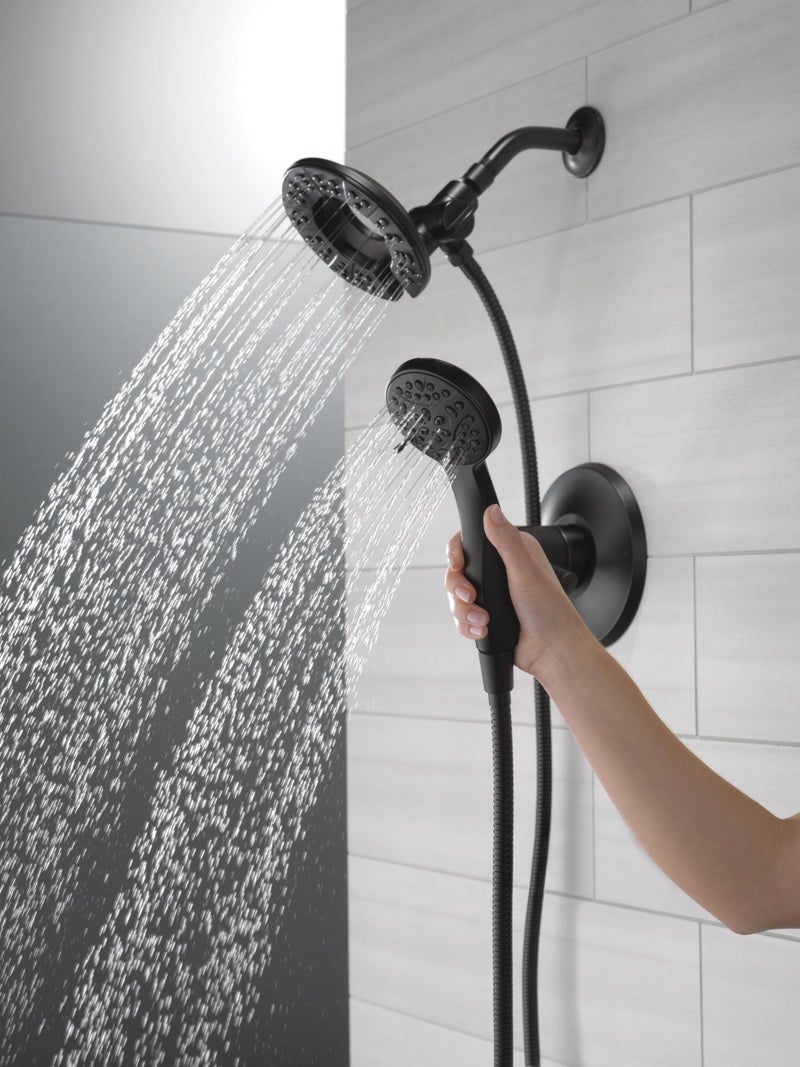 Delta Faucet 4-Spray In2Ition Dual Shower Head With Handheld Spray Matte Black Shower Head With Hose Showerheads & Handheld Showers Handheld Shower Heads Matte Black 58499-Bl - Image 2
