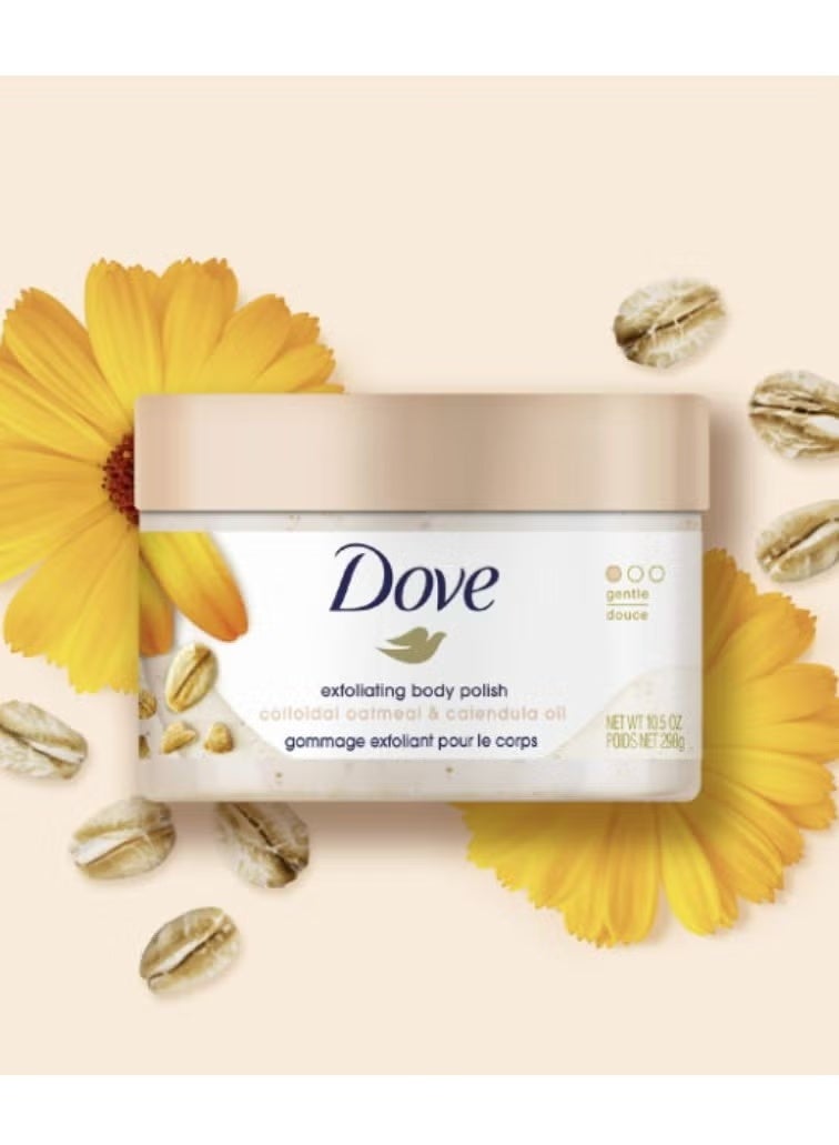 Dove Exfoliating Body Polish Colloidal Oatmeal & Calendula Oil - gommage Exfoliat pour le corps  298g - Image 4