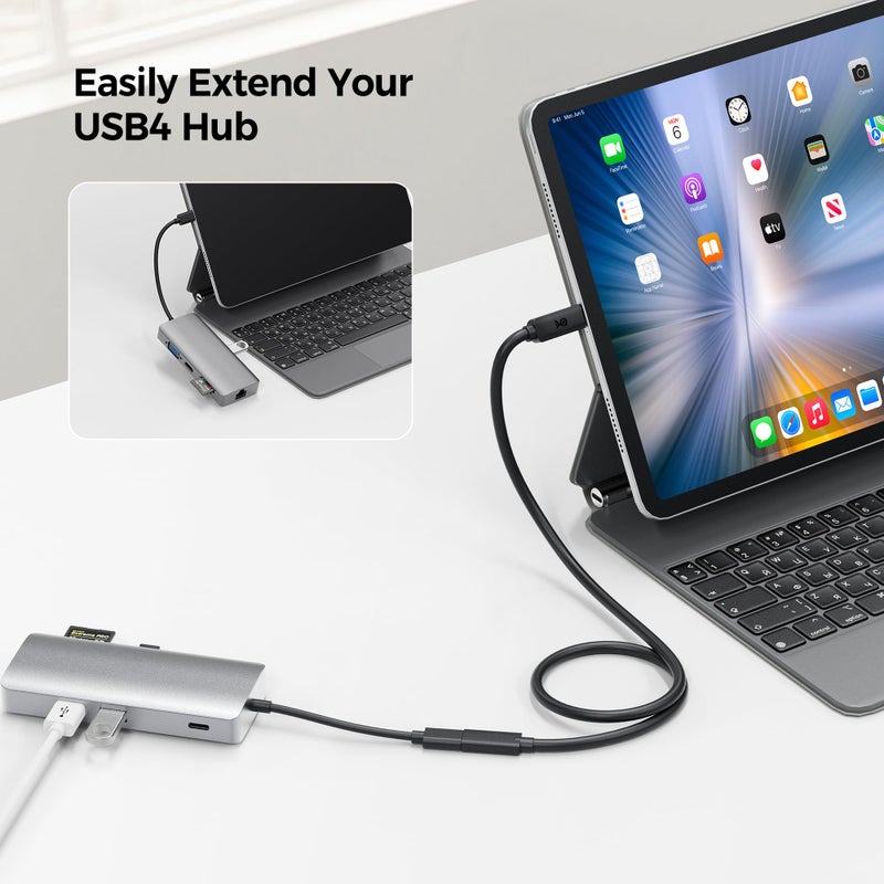 Cable Matters 40Gbps USB 4 Extension Cable - 1.6ft / 0.5m, Supports [8K@60Hz/4K@240Hz Video, 240W Charging, 40Gbps Data Transfer] USB C Extension Cable, Thunderbolt 4/5, Nintendo Switch 2 Compatible - Image 5