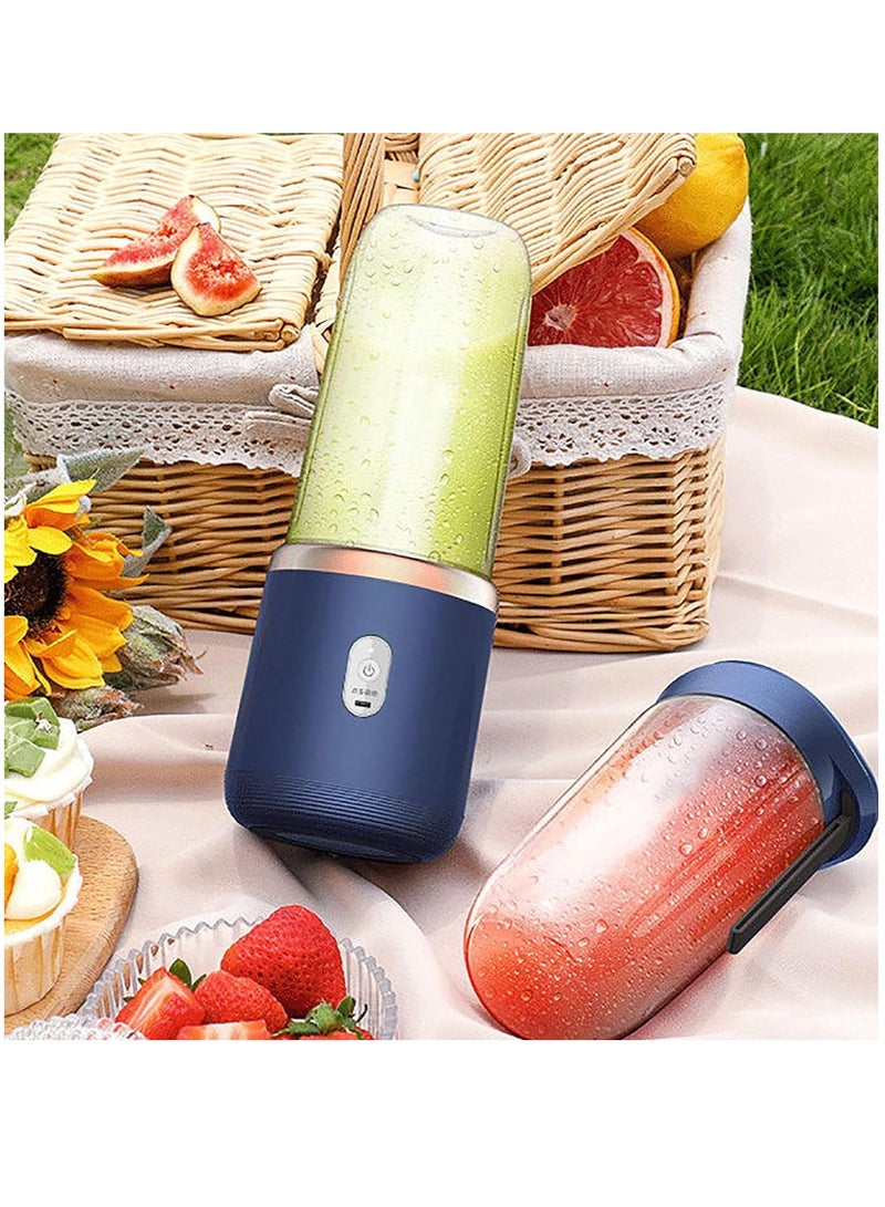 MIXDE Portable Blender, Personal Blender for Shakes and Smoothies,400Ml Traveling Fruit Veggie Juicer Cup With 6 Blades and Travel Cup for Kitchen,Home,Travel,Blue - Image 3