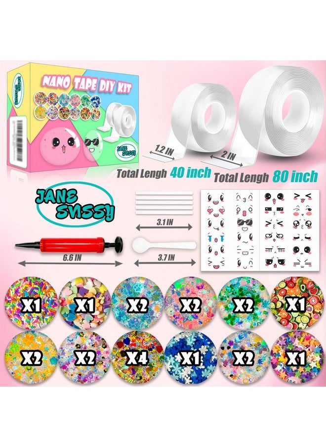 JANESVISSY - Nano Tape Bubble Kit, Double Sided Tape Diy Craft Kit, Cool Stuff For Girls, Cute Stuff, Cool Things For Kids, Party Favors Toys For Girls, Boys, Kids 3,4,5,6,7,8,9,10 Years Old 2Pcs (2"&1.2") - Image 1
