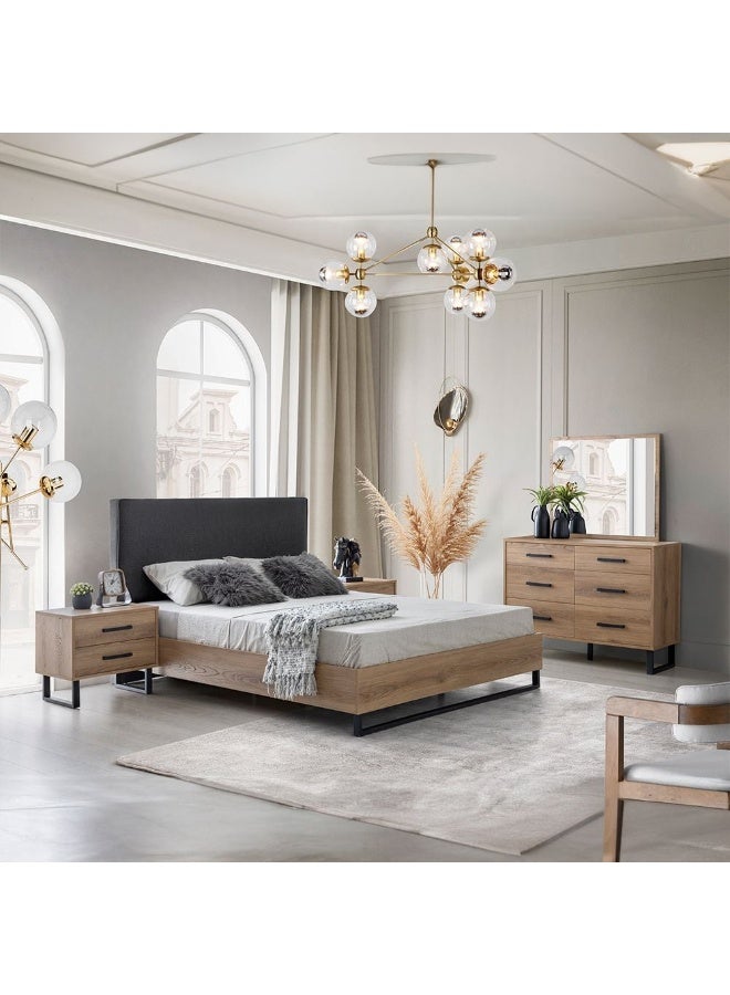 DANUBE HOME Norden 180X200 King Bed -Dark Grey/African Walnut - Image 1