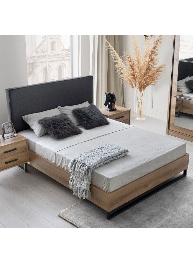 DANUBE HOME Norden 180X200 King Bed -Dark Grey/African Walnut - Image 3