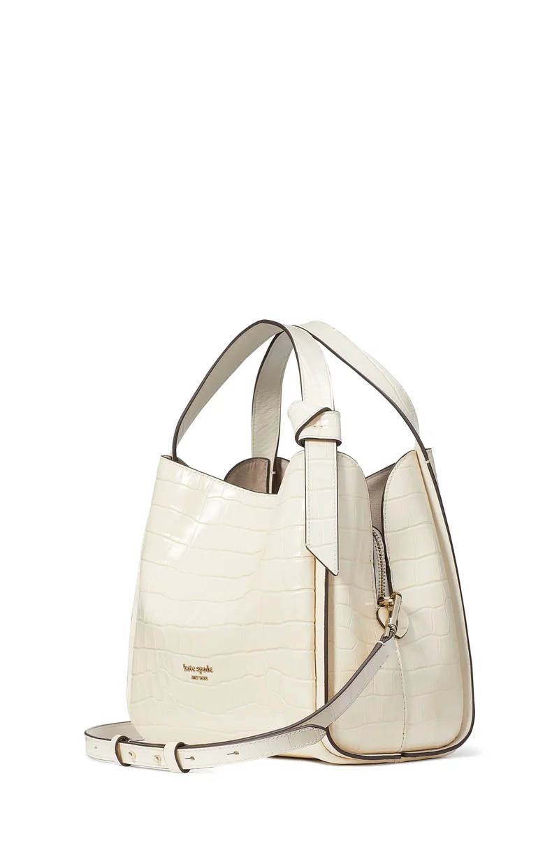 Kate Spade Knott Croc-Embossed Medium Crossbody Tote