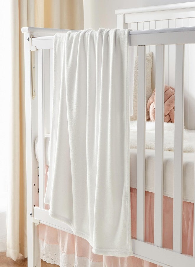 BEDELITE Baby Blankets for Boys and Girls 30" x 40", Soft Cozy Fuzzy Fleece Blanket for Kids Infant Newborn, Warm and Breathable Toddler Blanket for Crib Stroller Bed Travel, White - Image 3