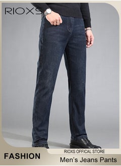 RIOXS Men's Jeans, Straight Fit Tapered Leg Pants,Casual Skinny Jean For Men,Classic Men Pants With Utility Pocket,Stretch Slim Fit Jeans,Light Wash Vintage Skinny Denim Trousers For Work Or Daily Wear  - Image 5