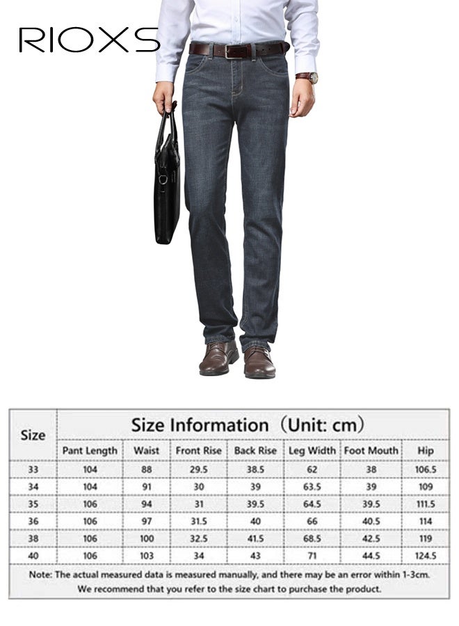 Men's Jeans, Straight Fit Tapered Leg Pants, Casual Regular Jean For Men, Classic Men Pants With Utility Pocket, Stretch Comfort Fit Jeans, Wash Vintage Skinny Denim Trousers For Work Or Daily Wear