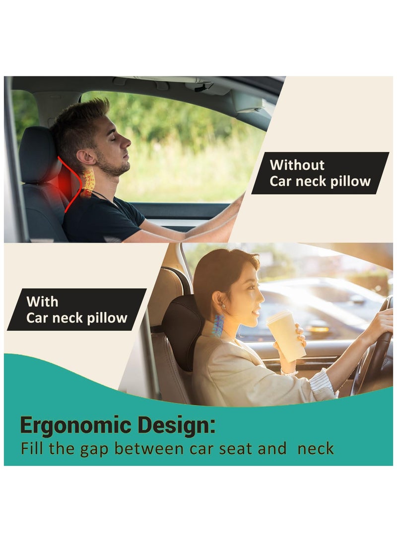 Generic Car Neck Pillows, 2pcs Headrest Pillows with Adjustable Strap, 100% Memory Foam and Breathable Removable Cover, Soft Comfortable Ergonomic Design For Neck Pain Relieve  Cervical Suppor - Image 4