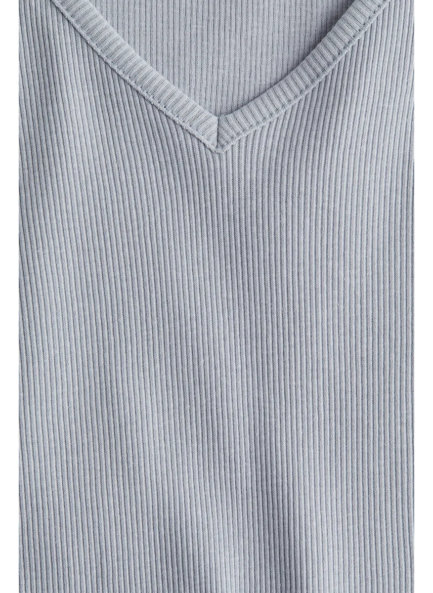 H&M Ribbed Cotton Jersey Top