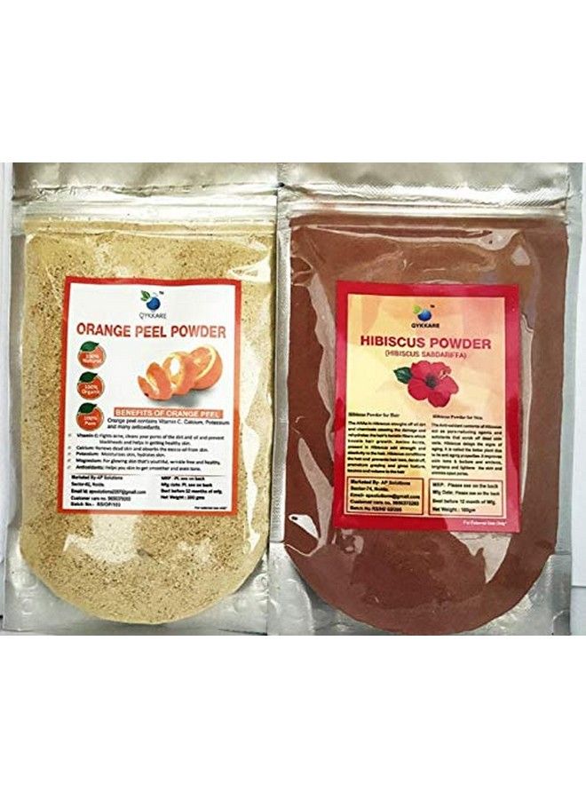 QYKKARE Hibiscus And Orange Peel Powder Combo Pack (100 Gm X 2) - Image 2