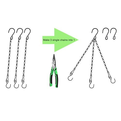 Sersberg Chain for Hanging Plants,11 Inch Black Hanging Chain, Small Hanging Basket Chain Kits with Hooks for Bird Feeder Hanging Basket Extender Porch Wind Chime (Black, 11 Inch-6PCS) - Image 5