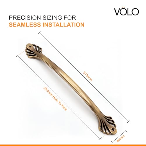 VOLO Door Handle for Main Door and Pull-Push Handle for Wooden and Glass Door/House/Hotel/Office Door Hardware (Model no S-162) (Antique Brass Finish) (10", 2) - Image 2