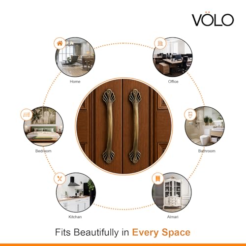 VOLO Door Handle for Main Door and Pull-Push Handle for Wooden and Glass Door/House/Hotel/Office Door Hardware (Model no S-162) (Antique Brass Finish) (10", 2) - Image 4
