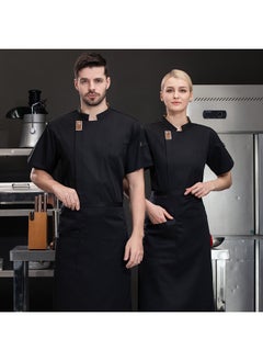 NIBEMINENT Chef Overalls Short Sleeve Men's Summer Catering Cake Baking Restaurant Kitchen Restaurant Work Wear  - Image 1