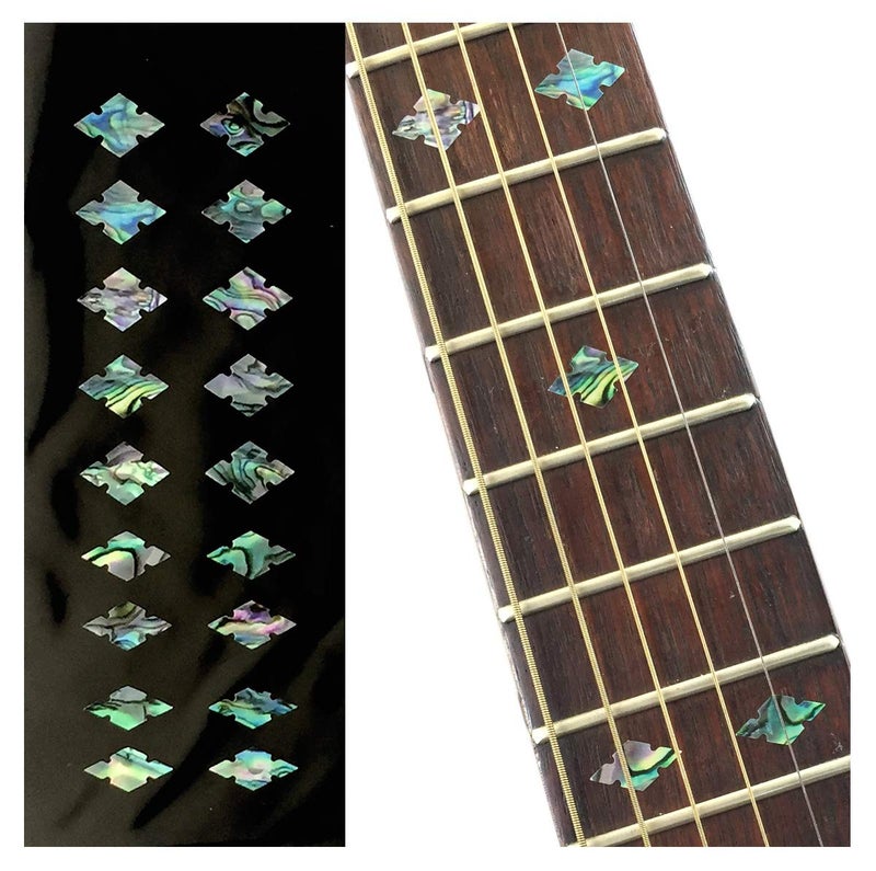 Inlaystickers Fretboard Markers Inlay Stickers Decals for Guitars Bass  Ukuleles  Traditional Slotted Diamonds  Abalone Mix