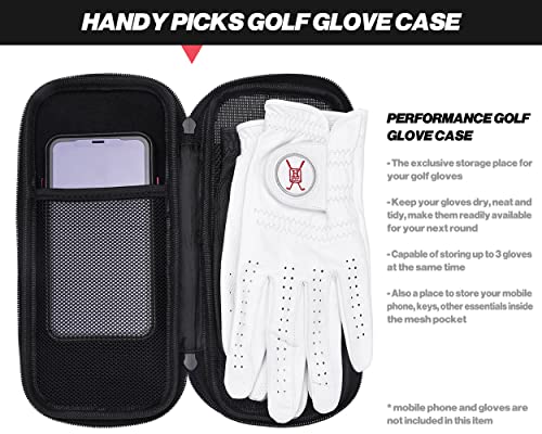 Handy Picks Performance Golf Glove Case - Golf Gloves Holder Case that Protects n Keeps Your Golf Gloves Neat n Dry - Air Flows Through on the Back Cover to Let the Moisture Out (Black) - Image 2