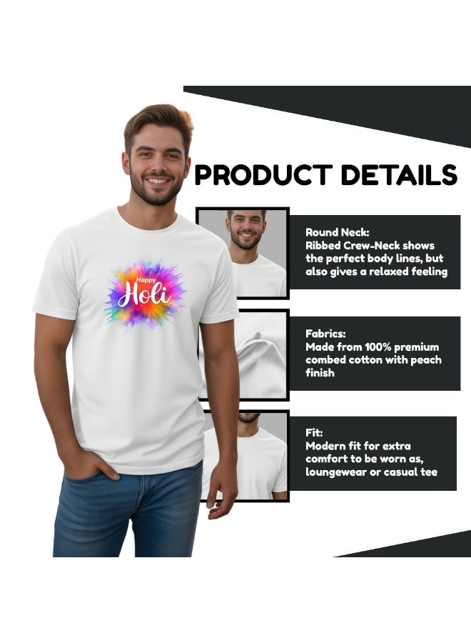 برينت شوب فور مي احتفال هولي - قمصان هولي المتطابقة للزوجين - قمصان هولي للزوجين - قمصان هولي المتطابقة للرجال والنساء برقبة دائرية وأزواج هولي - Image 5