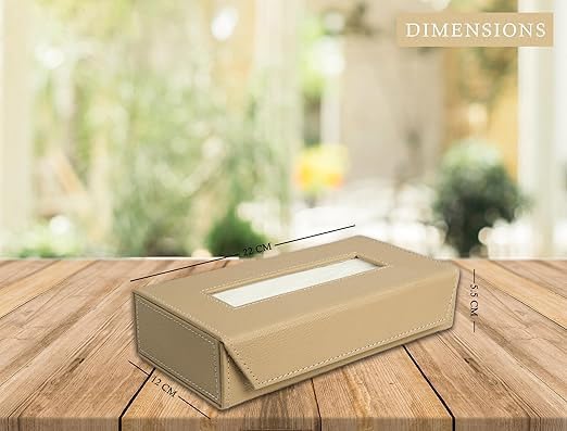 G CRAFT Tissue Box Holder with 100 Pulls | Handcrafted Fine Leather-Like Finish | Cotton Rags Tissues | Durable & Water-Resistant | Perfect for Gifting, Office Desk, Car, Home Decor (Beige) - Image 2