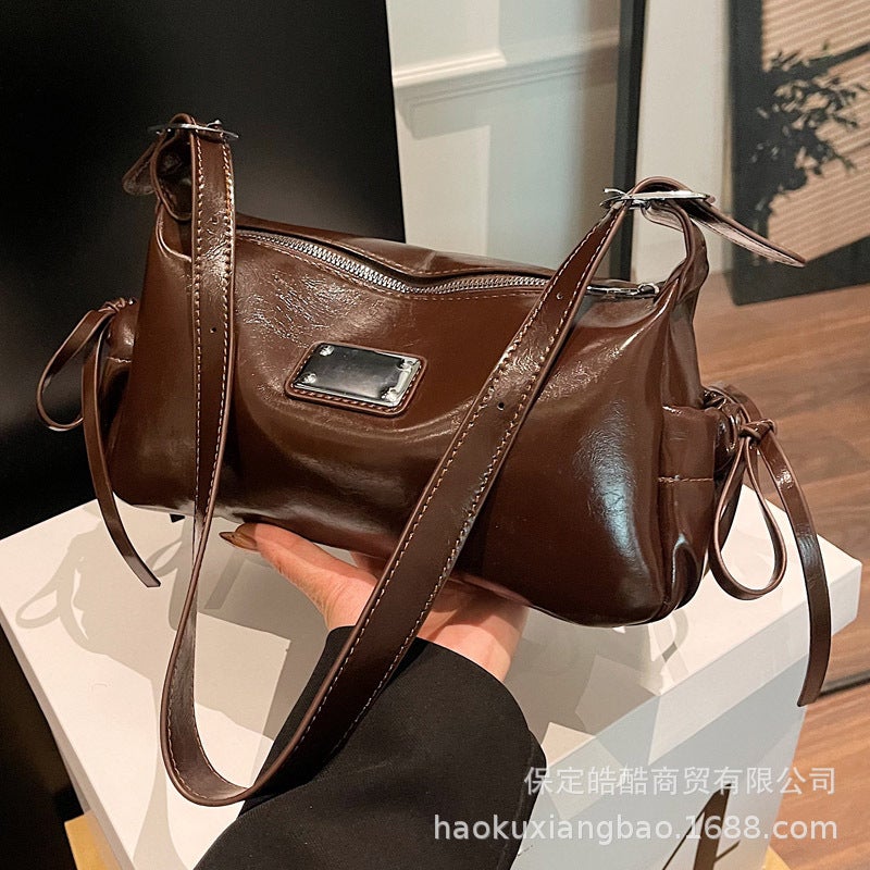 High-End Armpit Bag for Women Korean Style Retro Casual Shoulder Bag 2024 Autumn and Winter New Niche Trendy Casual Womens Bag White - Image 4