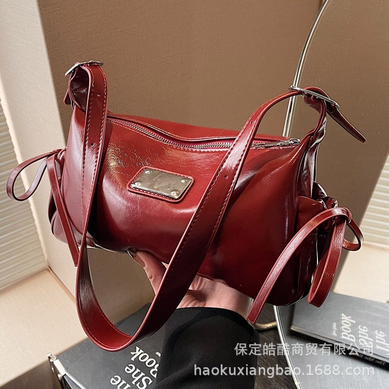 High-End Armpit Bag for Women Korean Style Retro Casual Shoulder Bag 2024 Autumn and Winter New Niche Trendy Casual Womens Bag White - Image 2