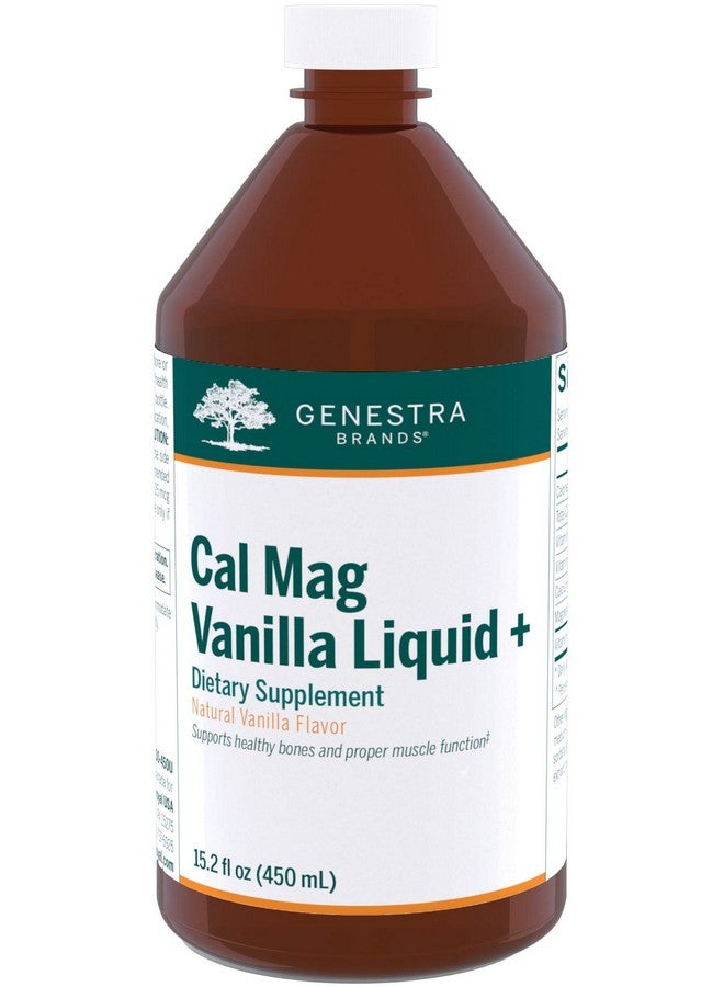 Genestra Brands Cal Mag Vanilla Liquid + | Calcium-Magnesium Supplement | 15.2 fl. oz. - Image 1